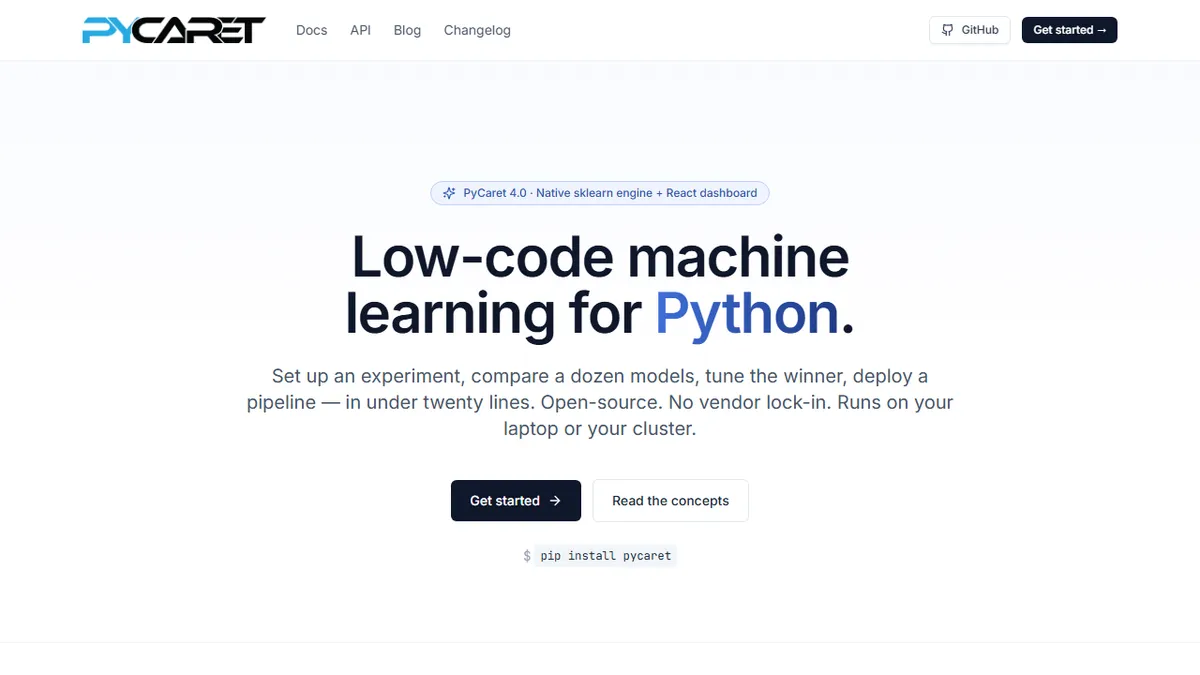 PyCaret preview image